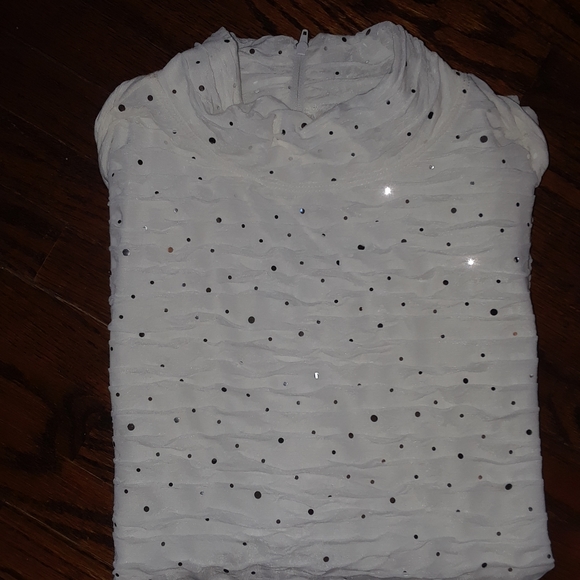 Size Xlarge sparkly sequence the chiffon TanJay blouse shirt - Picture 10 of 16